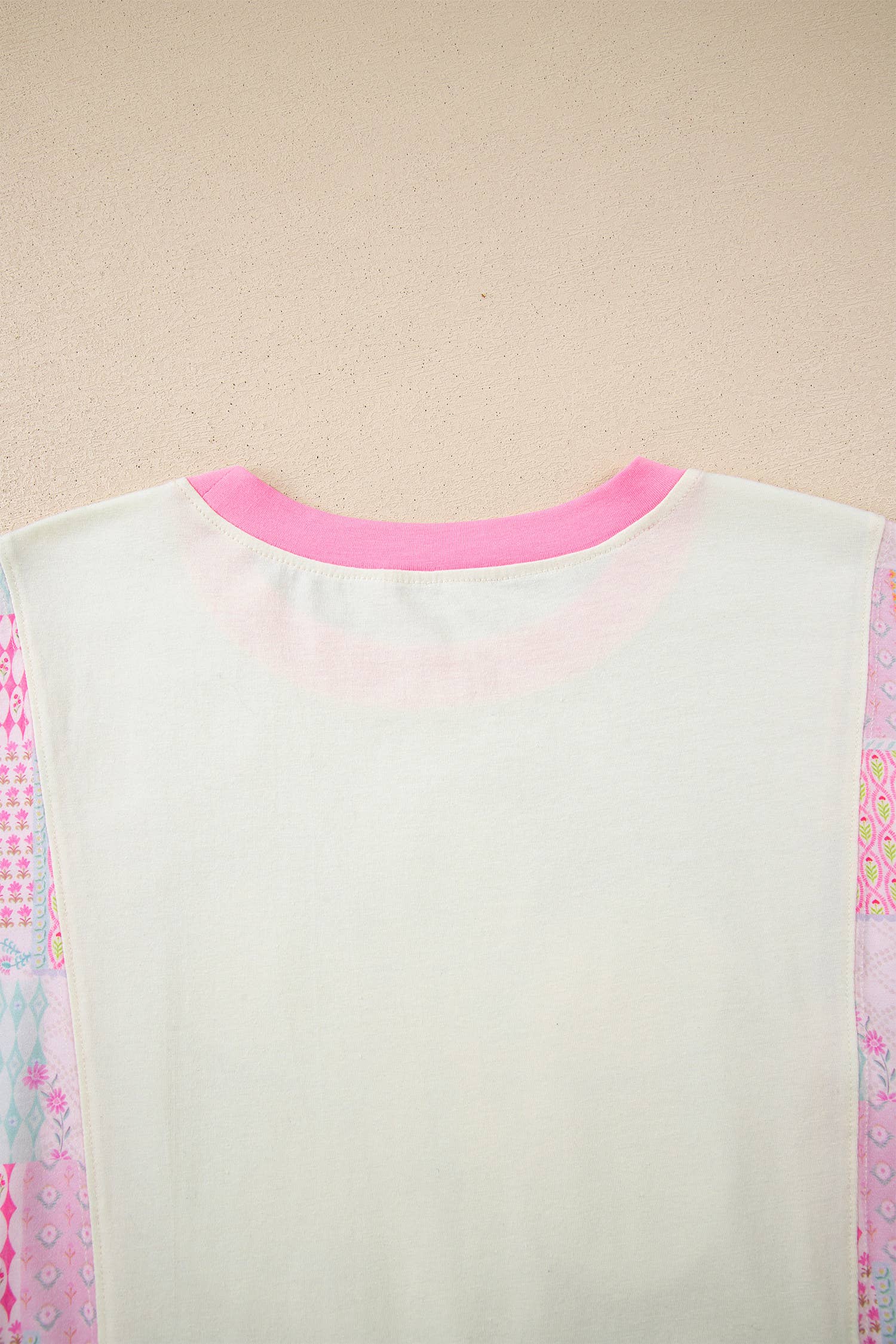 Plus Size Boho Patchwork Flower Power Round Neck Tee (S-4X)