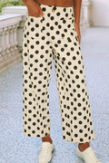 LDC Polka Dot Print Patched Pocket Loose Pants