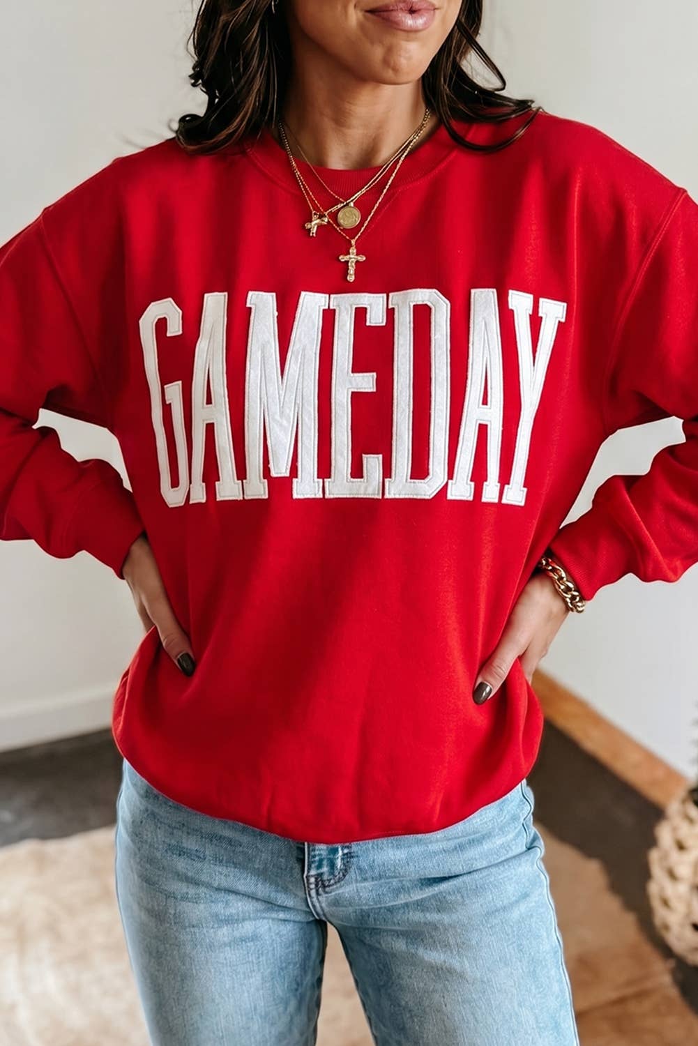 GAMEDAY Sweatshirt Long Sleeve Round Neck Casual Pullover