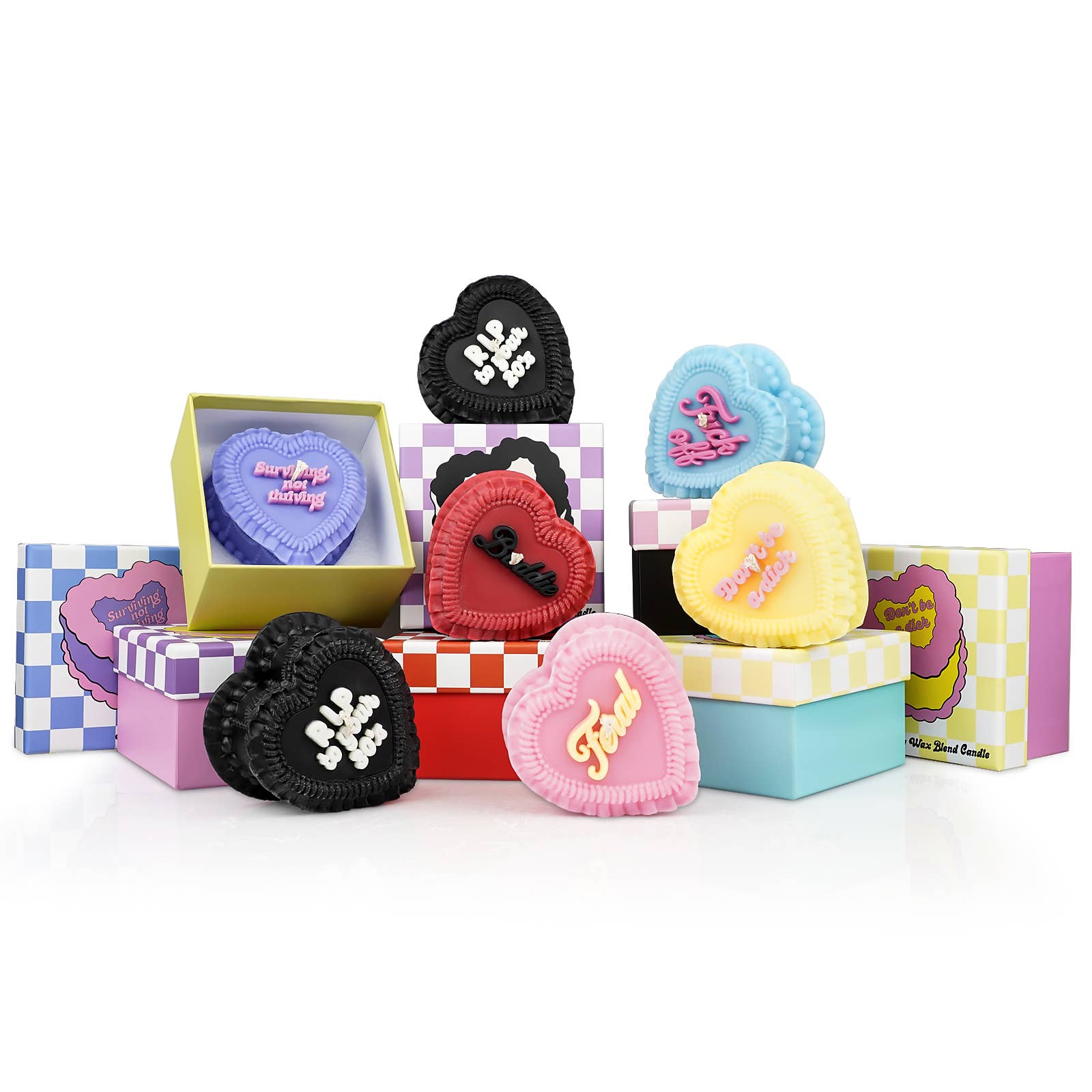 Fuck Off Heart Candle (kitsch, kitschy, funny gift)