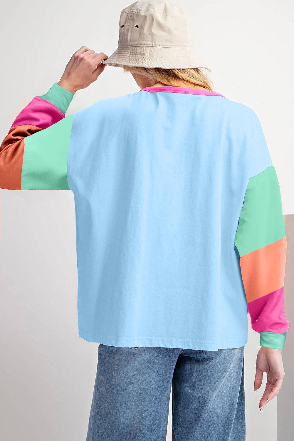 Colorblock Long Sleeve Top – Casual & Comfortable