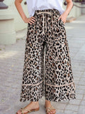 Leopard Wide Leg Cropped Pants | S-4X