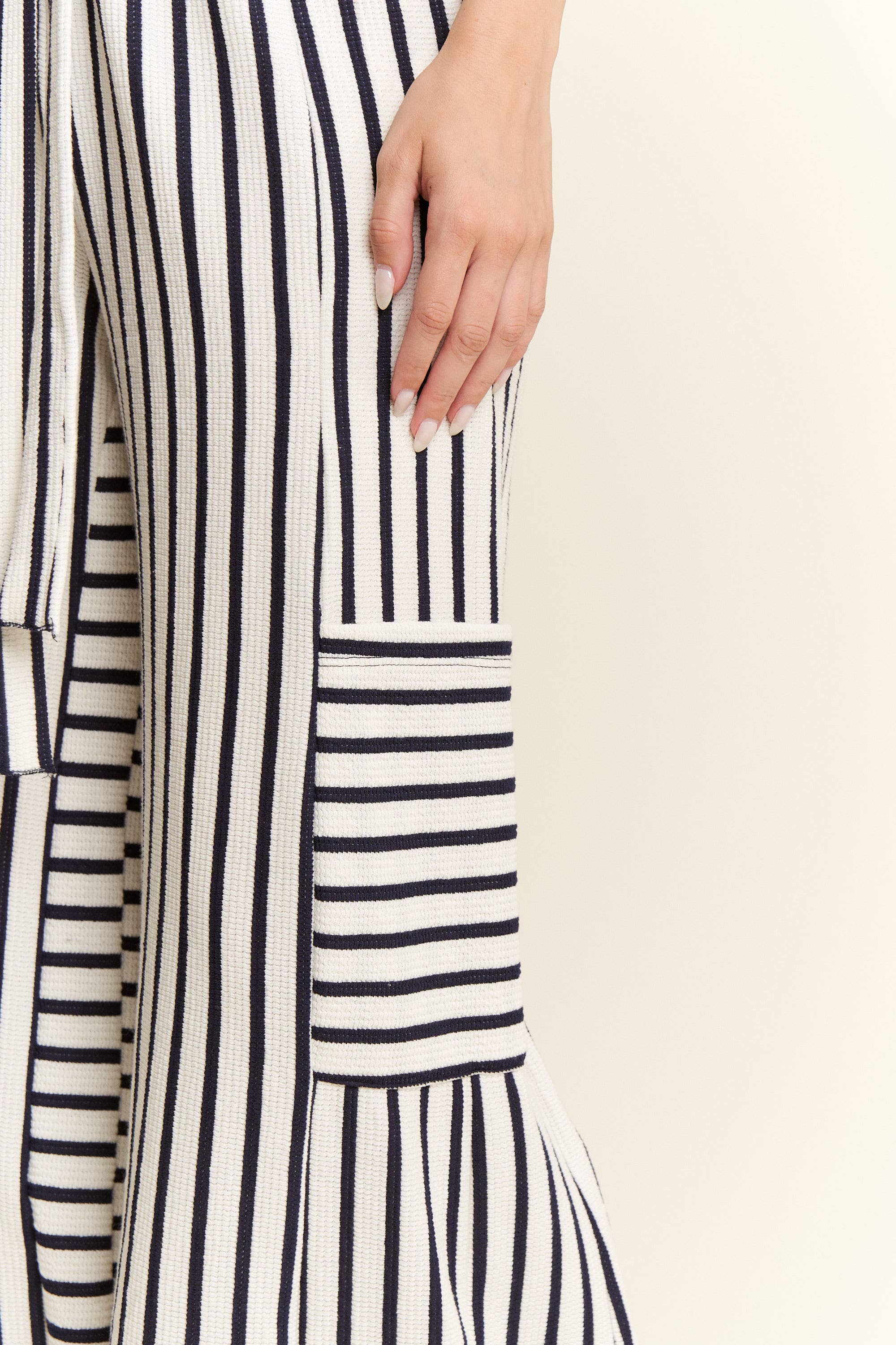 PLUS SIZE STRIPE WIDE LEG PANTS