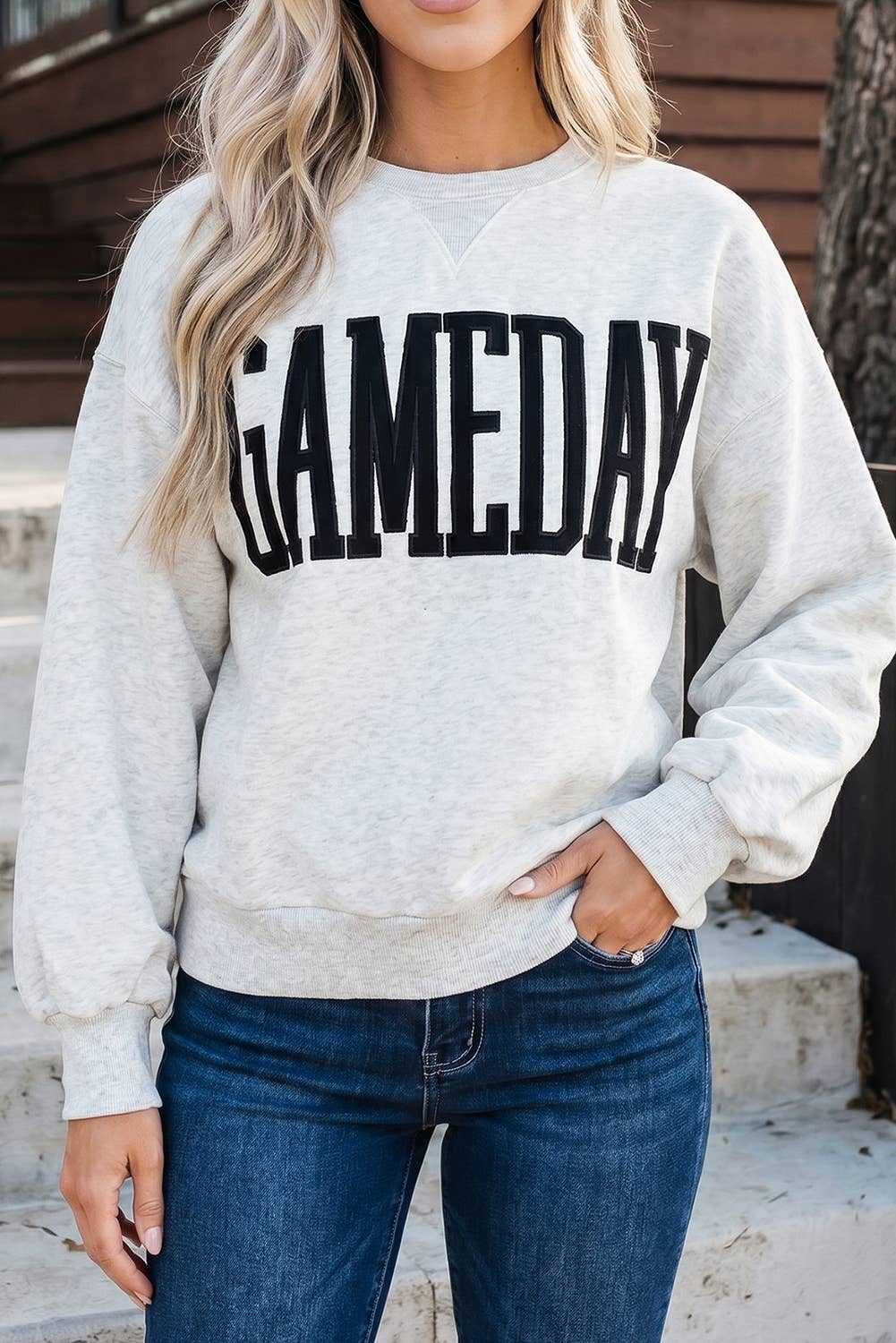 GAMEDAY Sweatshirt Long Sleeve Round Neck Casual Pullover