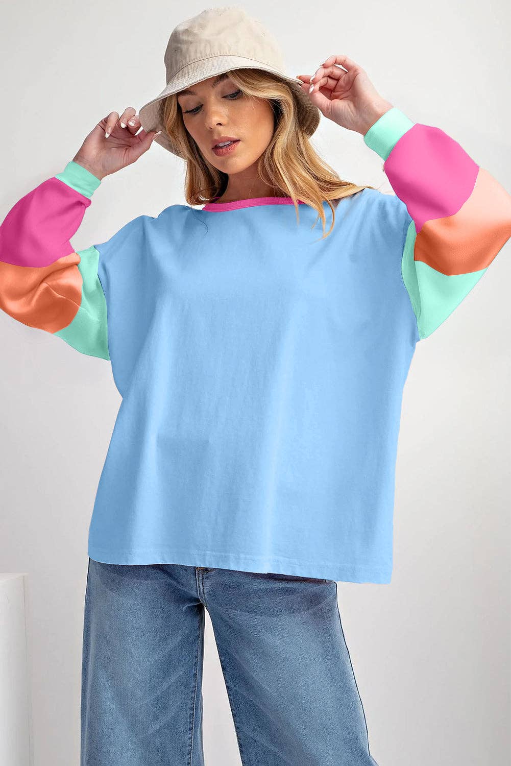 Colorblock Long Sleeve Top – Casual & Comfortable