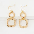 Geometric Hammered Dual Tier Drop Earrings