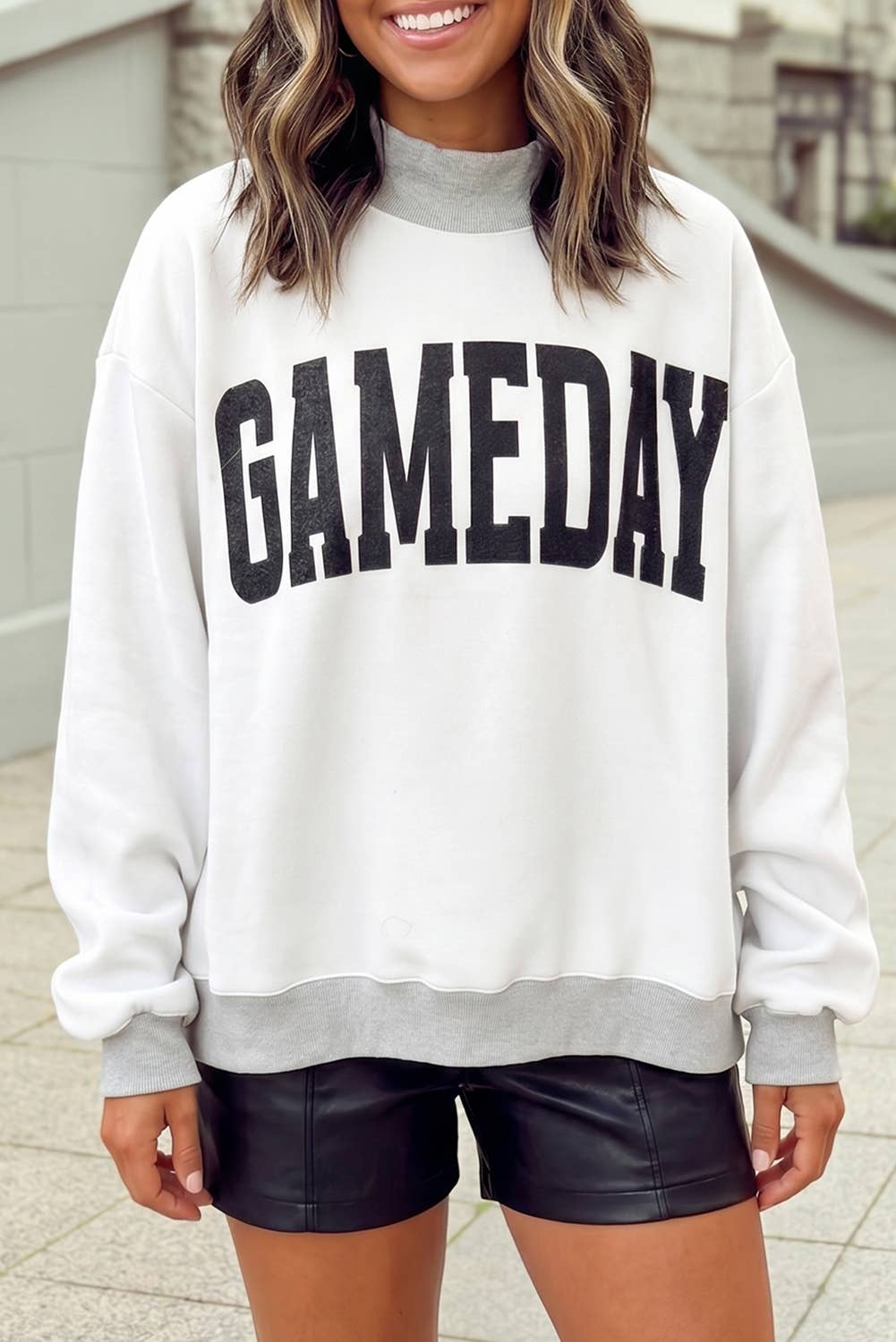 Football Reversible Mock Neck Sweatshirt