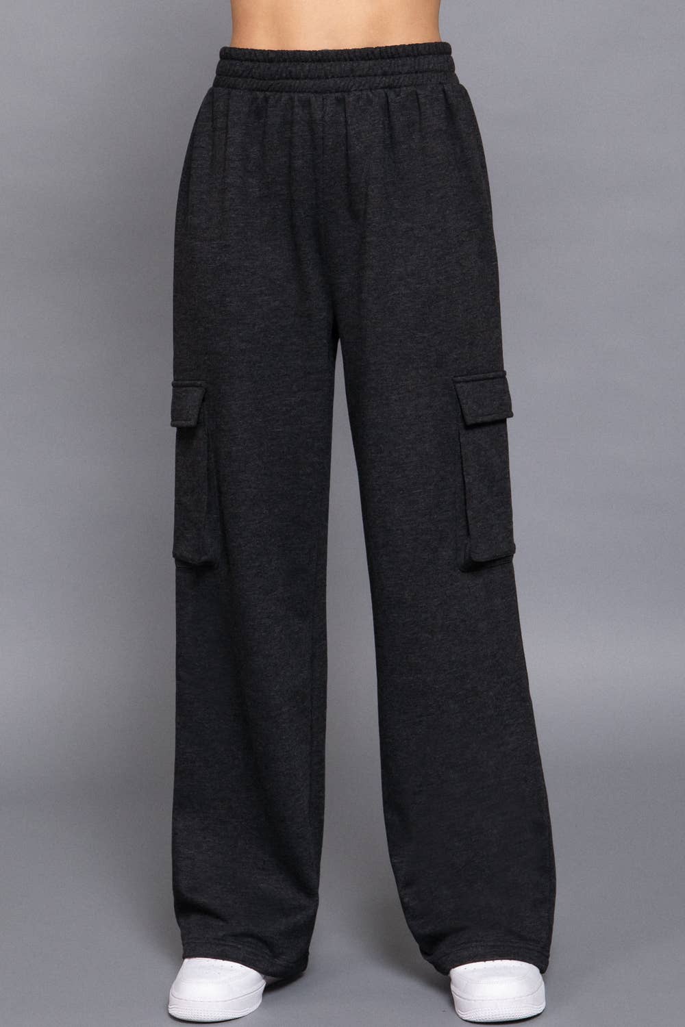 Waist Band Inner Fleece French Terry Cargo Long Pants